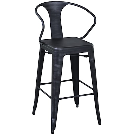 26" Barstool in Industrial Grey Steel Finish