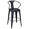 Armen Living Berkley 26" Barstool in Industrial Grey Steel Finish