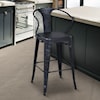 Armen Living Berkley 26" Barstool in Industrial Grey Steel Finish