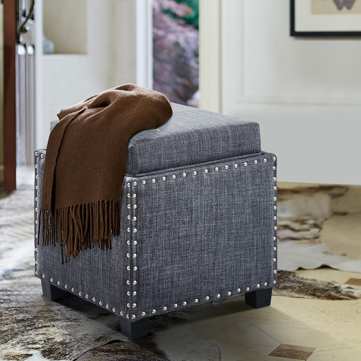 Armen Living Blaze Storage Ottoman