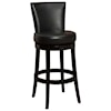 Armen Living Boston Swivel Barstool In Black Bonded Leather