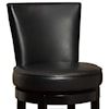 Armen Living Boston Swivel Barstool In Black Bonded Leather