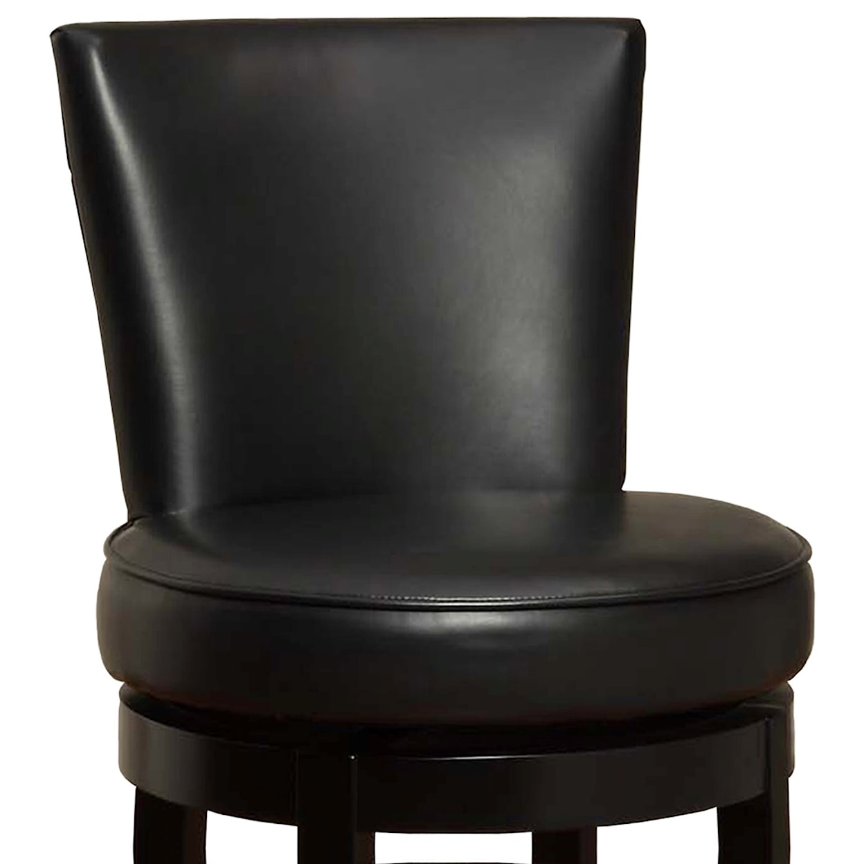 Armen Living Boston Swivel Barstool In Black Bonded Leather