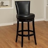 Armen Living Boston Swivel Barstool In Black Bonded Leather