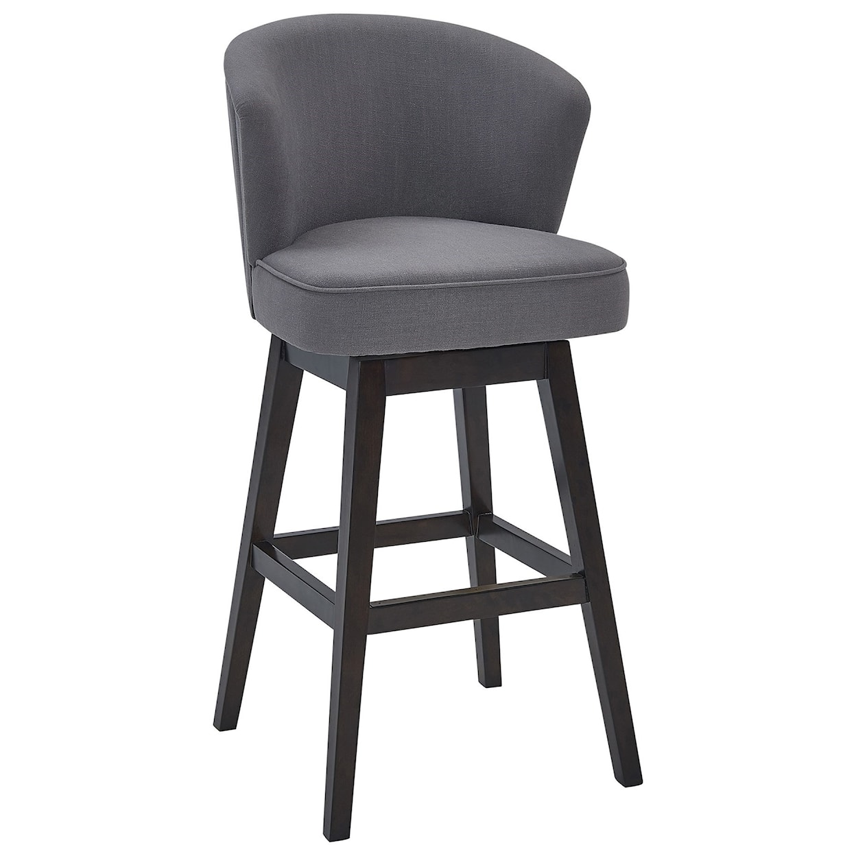 Armen Living Brandy 30" Bar Height Wood Swivel Barstool