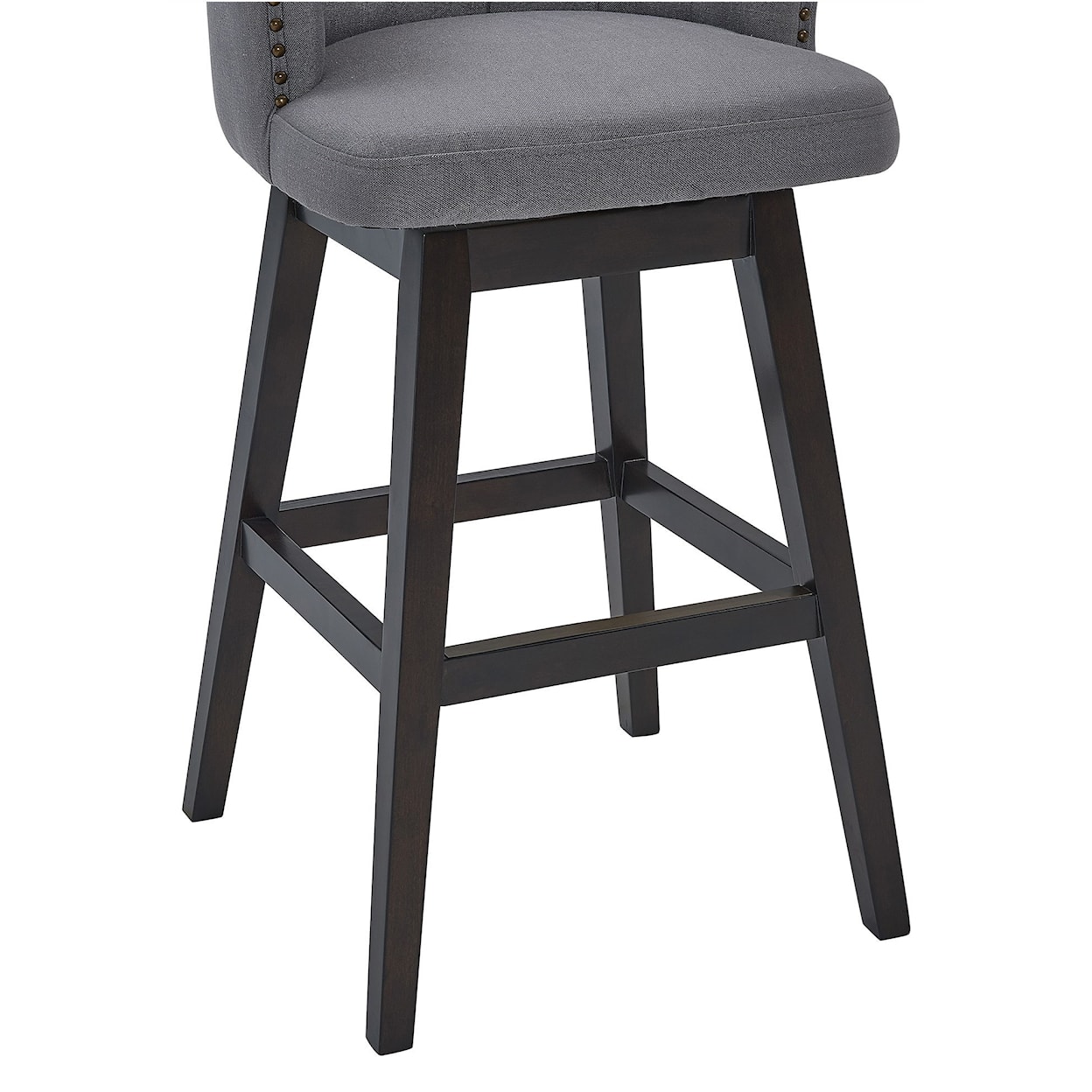 Armen Living Brandy 30" Bar Height Wood Swivel Barstool