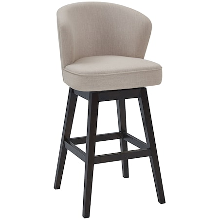 30" Bar Height Wood Swivel Barstool