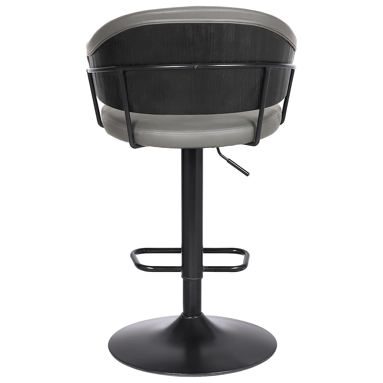 Armen Living Brody Adjustable Gray Faux Leather Swivel Barstool