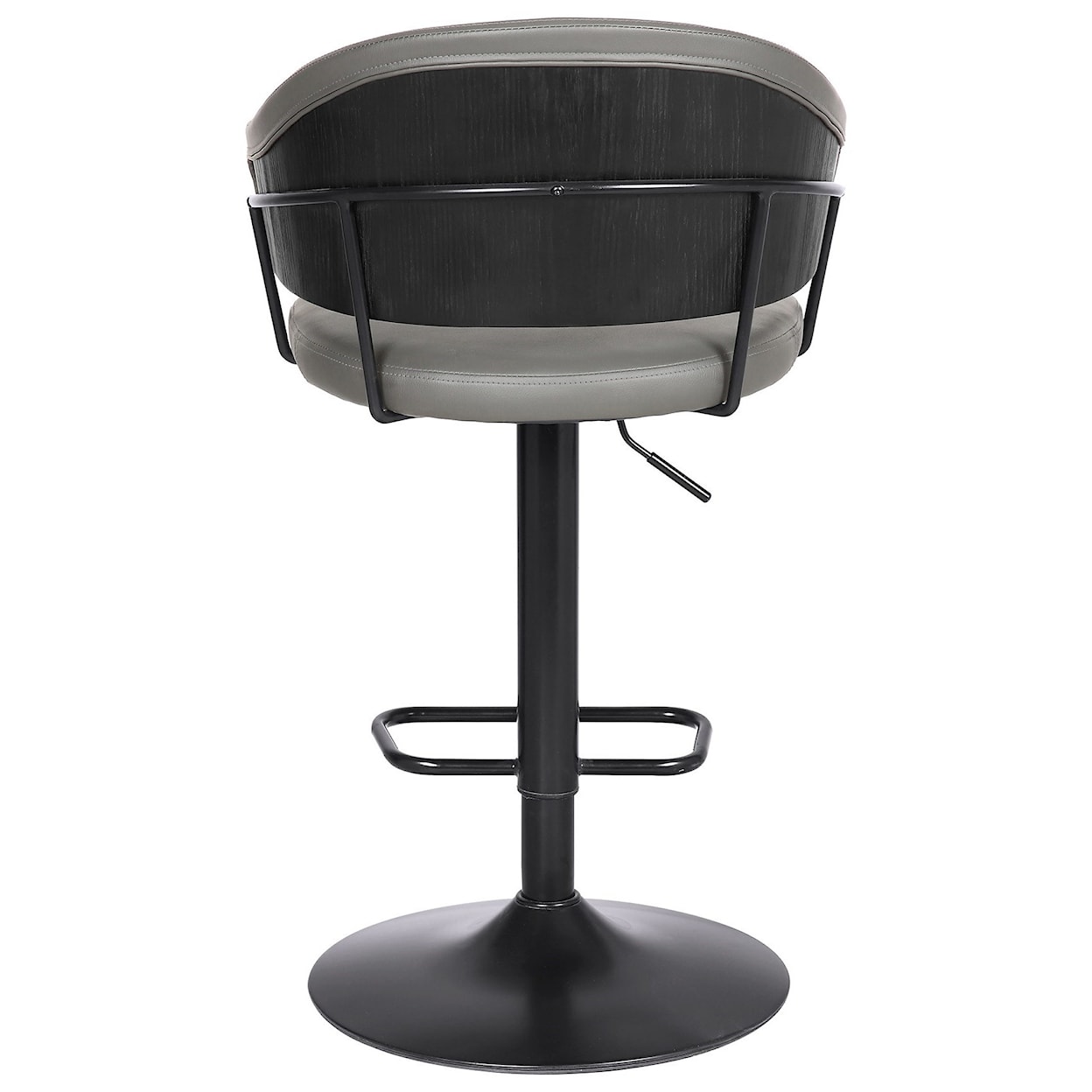 Armen Living Brady Brady Gray Faux Leather Swivel Barstool