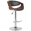 Armen Living Butterfly Adj. Swivel Barstool in Gray Faux Leather