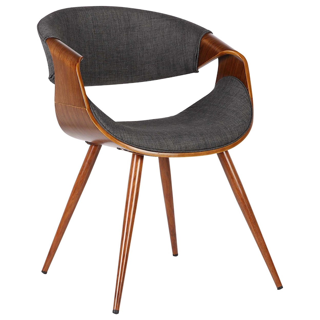 Armen Living Butterfly Mid-Century Dining Chair in Charcoal Fabric