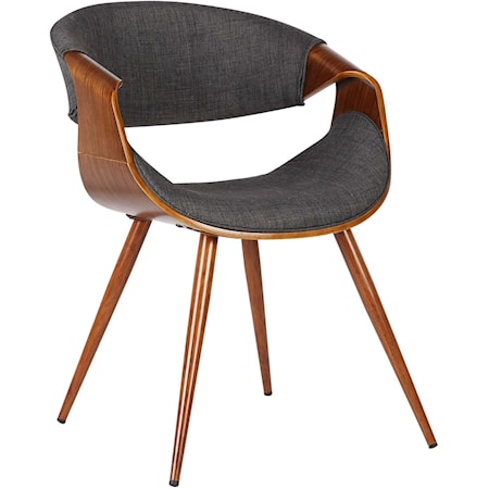 Mid-Century Dining Chair in Charcoal Fabric