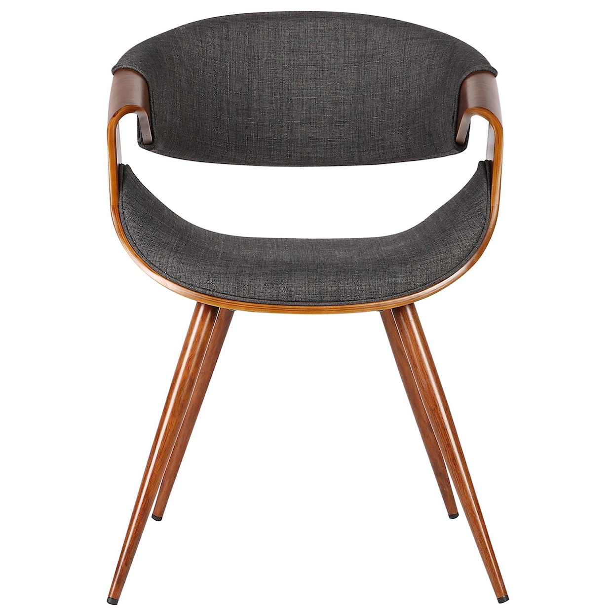 Armen Living Butterfly Mid-Century Dining Chair in Charcoal Fabric