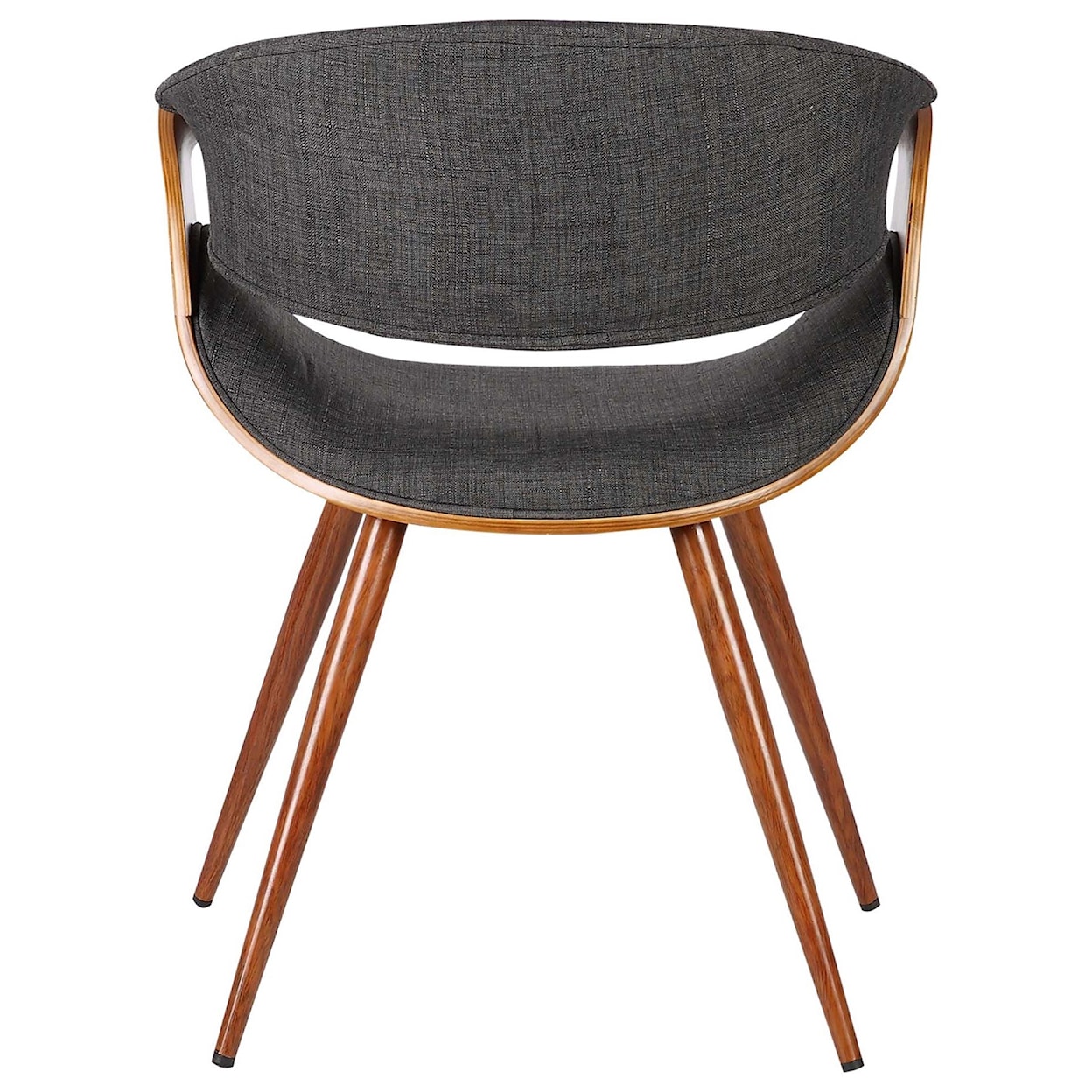 Armen Living Butterfly Mid-Century Dining Chair in Charcoal Fabric