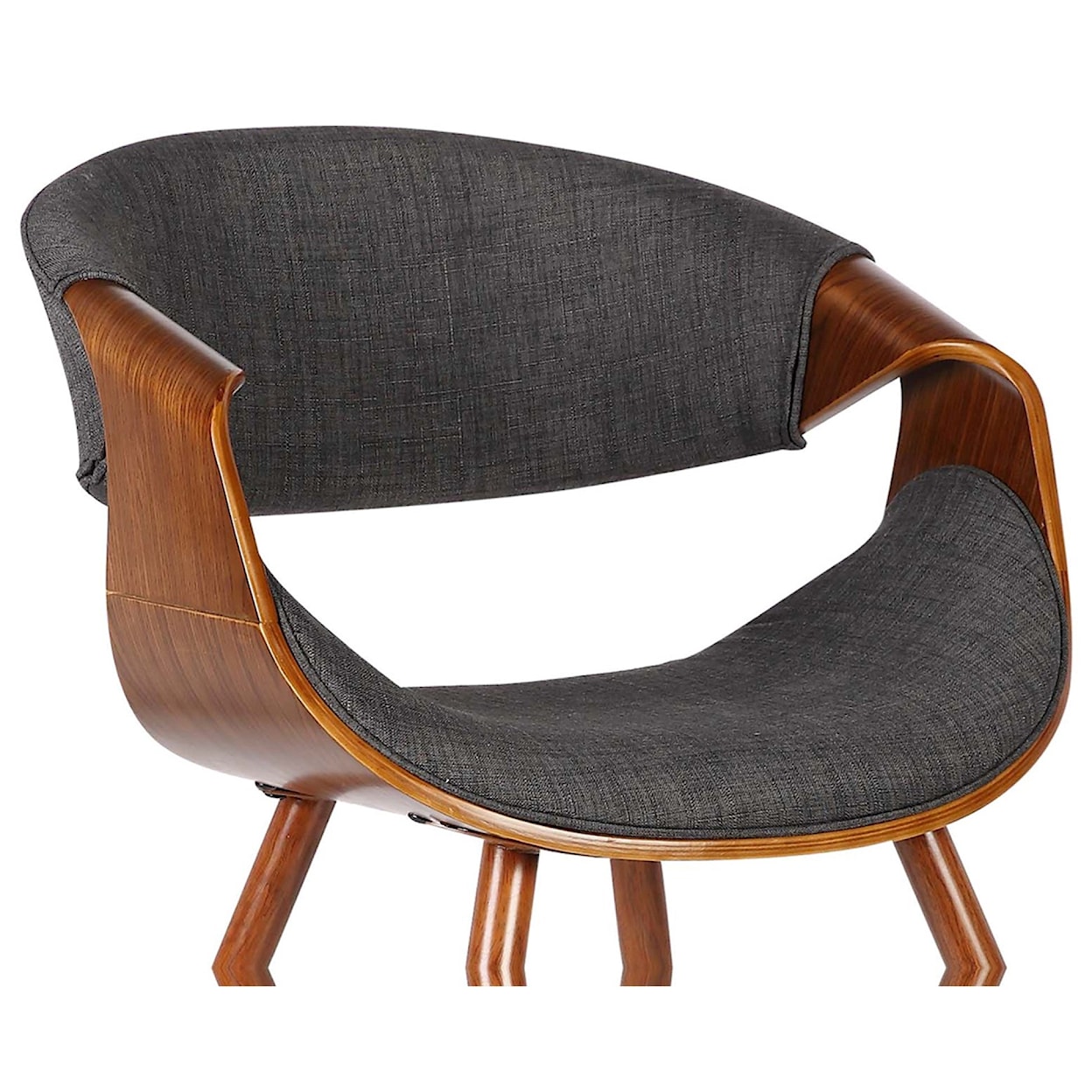 Armen Living Butterfly Mid-Century Dining Chair in Charcoal Fabric