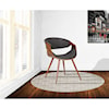 Armen Living Butterfly Mid-Century Dining Chair in Charcoal Fabric
