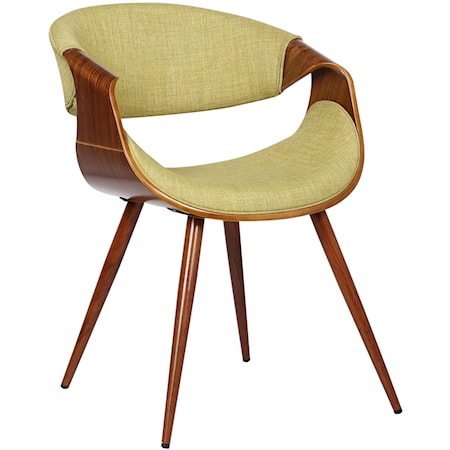  Mid-Century Dining Chair in Green Fabric