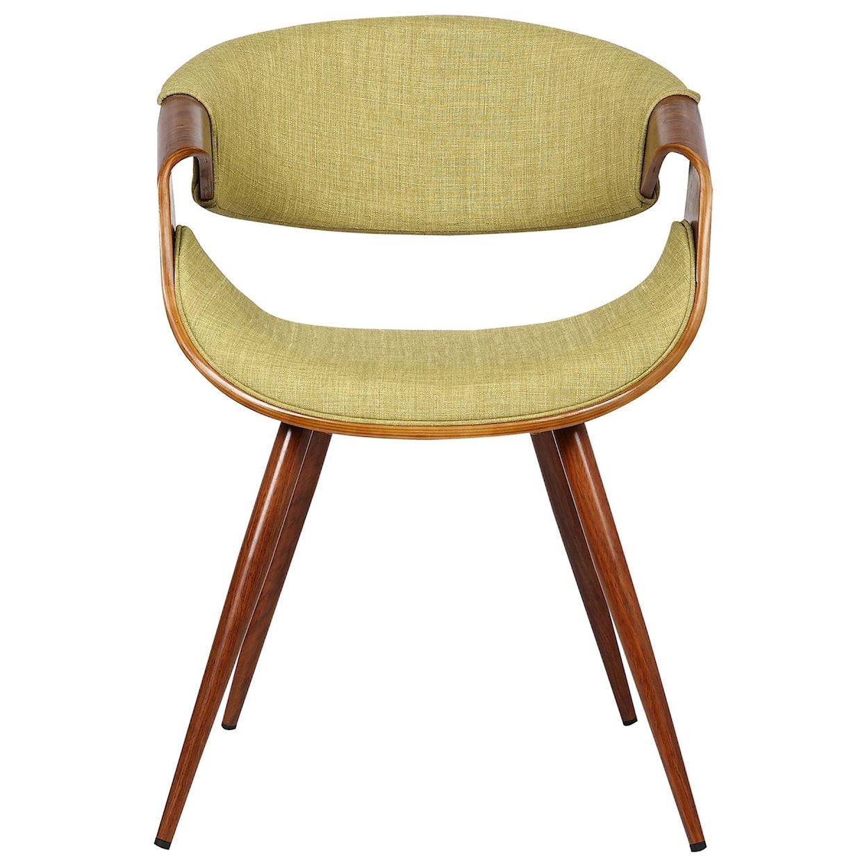 Armen Living Butterfly  Mid-Century Dining Chair in Green Fabric