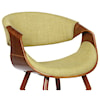 Armen Living Butterfly  Mid-Century Dining Chair in Green Fabric