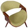 Armen Living Butterfly  Mid-Century Dining Chair in Green Fabric