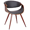 Armen Living Butterfly Mid-Century Dining Chair in Faux Leather