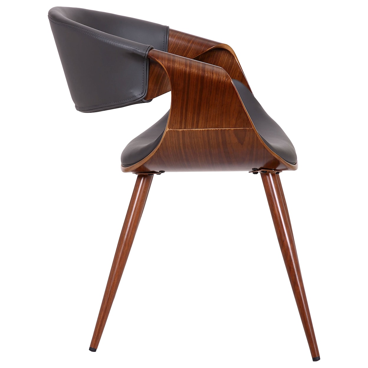 Armen Living Butterfly Mid-Century Dining Chair in Faux Leather