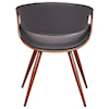 Armen Living Butterfly Mid-Century Dining Chair in Faux Leather