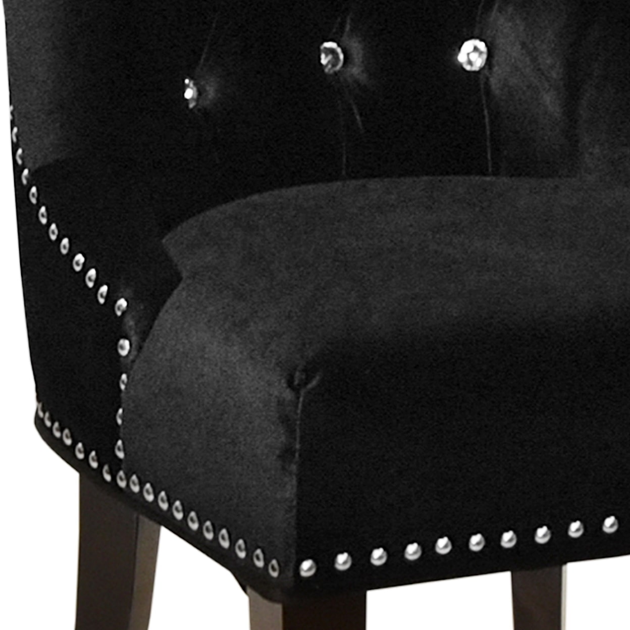 Armen Living Carlyle Tufted Velvet Side Chair with Nailhead Trim