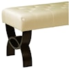 Armen Living Central Park 36" Tufted Bonded Leather Ottoman