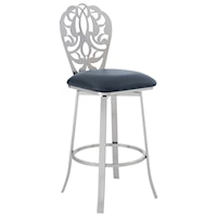 Contemporary 30" Bar Height Barstool in Brushed Stainless Steel Finish