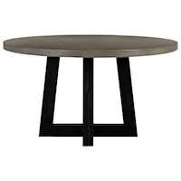 Modern Concrete and Acacia Round Dining Table