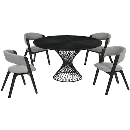 5-Piece Black Dining Set