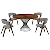 Armen Living Cirque 5-Piece Walnut Dining Set