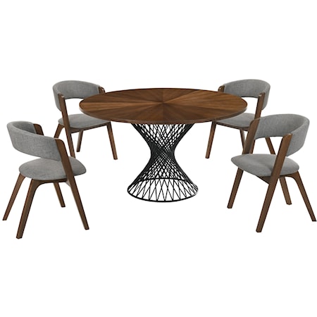 5-Piece Walnut Dining Set