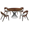 Armen Living Cirque 5-Piece Walnut Dining Set