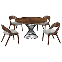 5-Piece Walnut Dining Set