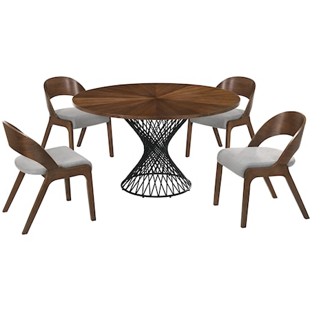 5-Piece Walnut Dining Set