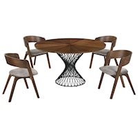 5-Piece Walnut Dining Set