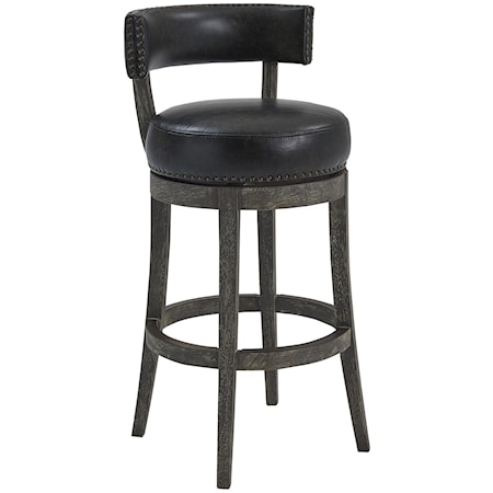 30" Bar Height Wood Swivel Barstool