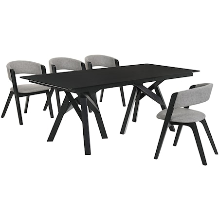 5-Piece Black Dining Set