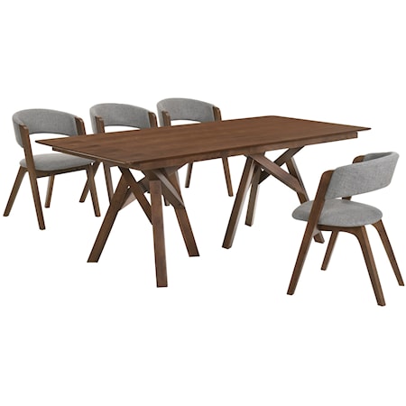 5-Piece Walnut Dining Set