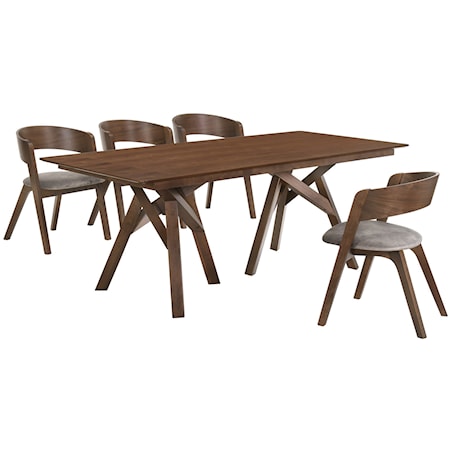 5-Piece Walnut Dining Set