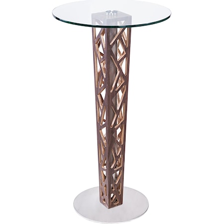Bar Table with Walnut Veneer Column