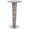 Armen Living Crystal Pub Table with Gray Walnut Veneer Column