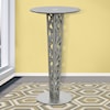 Armen Living Crystal Pub Table with Gray Walnut Veneer Column