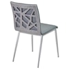 Armen Living Crystal Dining Chair in Gray Faux Leather - Set of 2