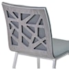 Armen Living Crystal Dining Chair in Gray Faux Leather - Set of 2