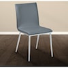 Armen Living Crystal Dining Chair in Gray Faux Leather - Set of 2