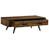 Armen Living Cusco  Rustic Acacia Coffee Table with Drawer