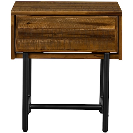  Rustic Acacia Single Drawer Nightstand